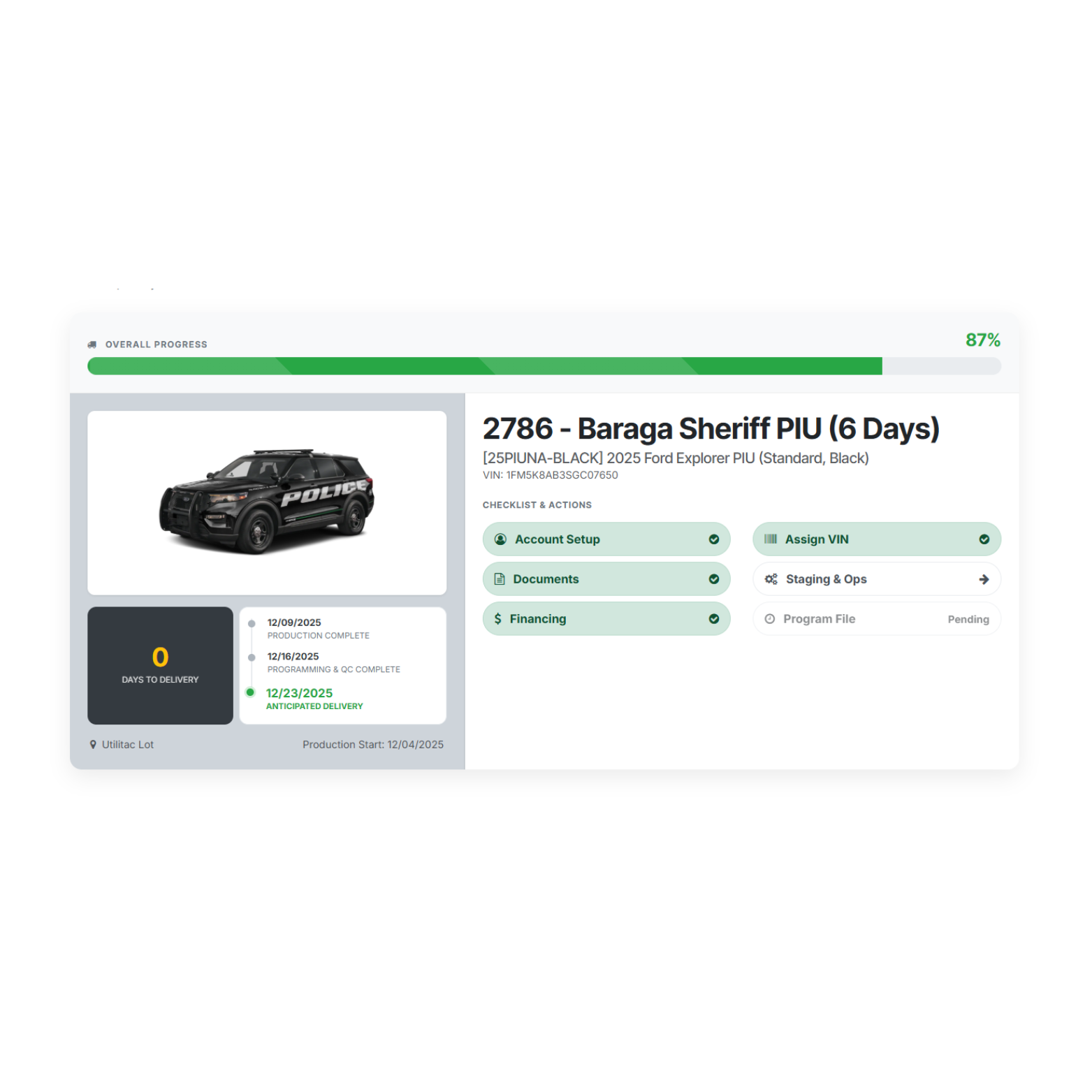 Fleet Purchasing Portal Dashboard