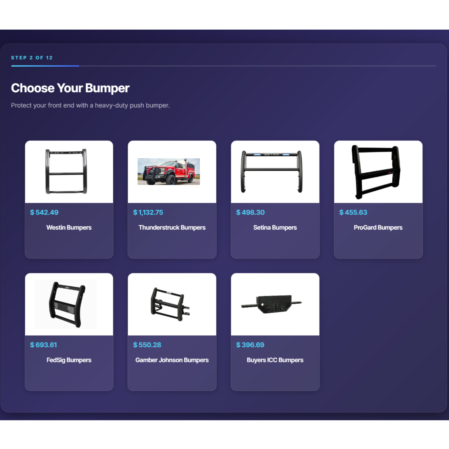 Fleet Vehicle Configurator Interface