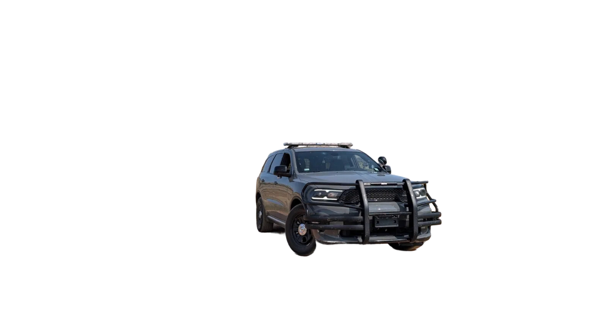 Upfitted Dodge Durango Pursuit with push bumper and lightbar